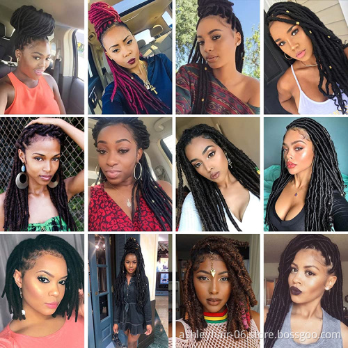 Julianna hair styles dreadlock extensions prices in zambia private label synthetic curly soft dreadlocks crochet braids knotess